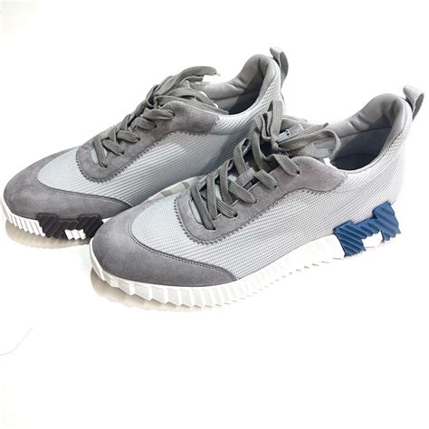 Hermes Bouncing Sneakers Gris Temperance sz 42 Luxury 